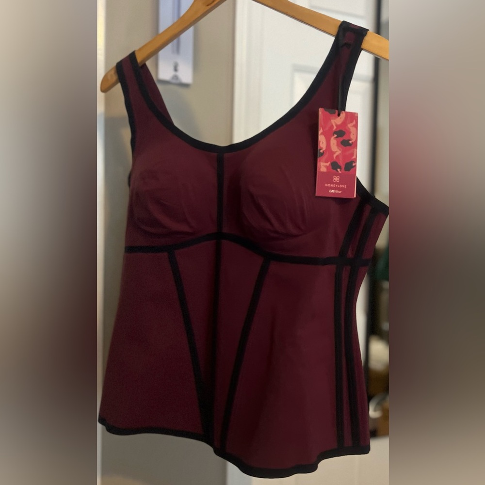 Honeylove Women's Fig/2x Boldness Tank Shapewear